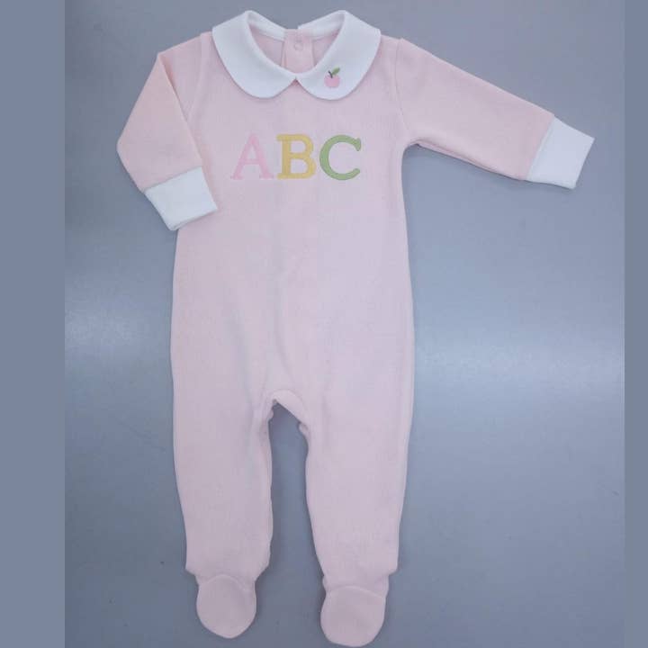 The Little Learners Romper Blush - Knitted Pima Cotton for wholesale by The Blue Zebra