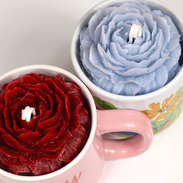 Flower Candle Mugs for wholesale by Pup Country Candles