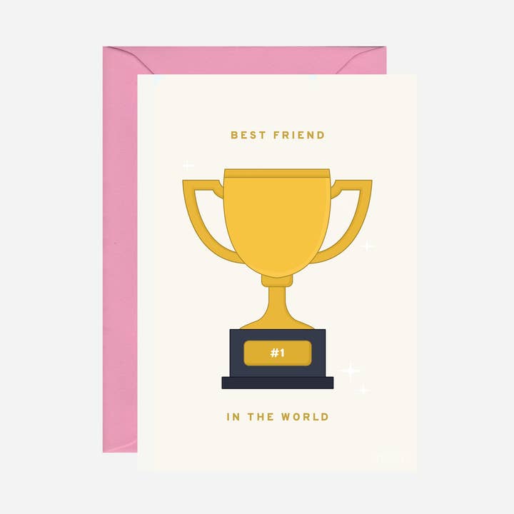 Best Friend Trophy Card for wholesale by Pearl Ivy