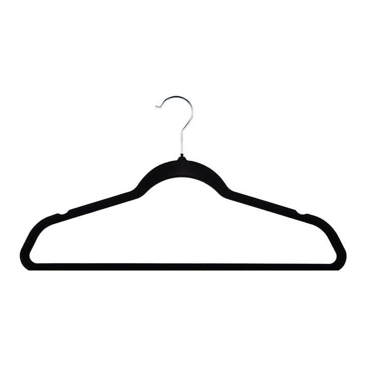Store Supply Warehouse - Wholesale Clothes Hangers - 18" Black Velvet Hangers - Case of 50