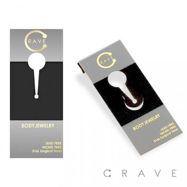 100PCS BLACK VELVET DARK GRAY MATT PLASTIC BODY JEWELRY CARD for wholesale by CRAVE BODY JEWELRY