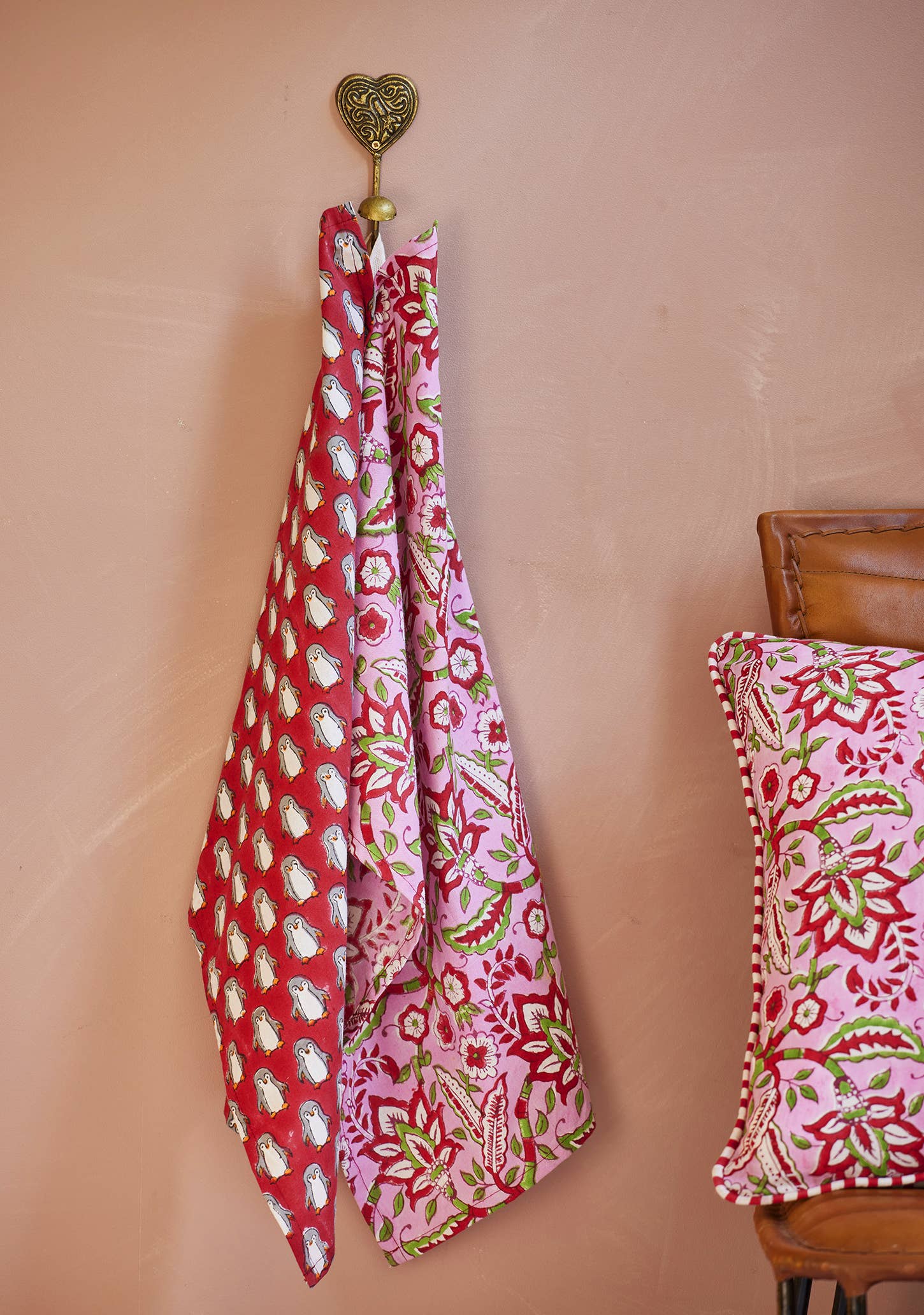 Namaste – wholesale Tea towel – Arana Floral Block Print Tea Towel2