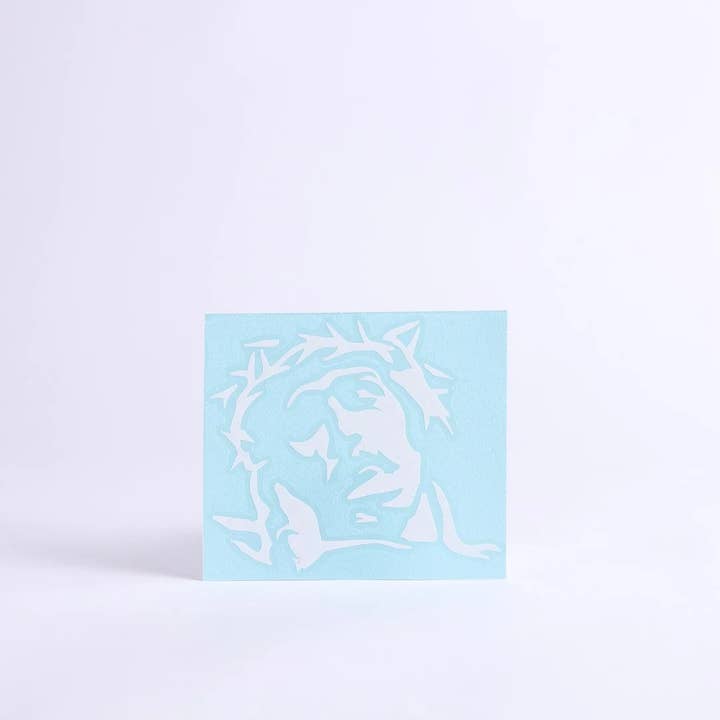 Vinyl Decal - Head Of Christ 6 X 6 for wholesale by Swanson Christian Products