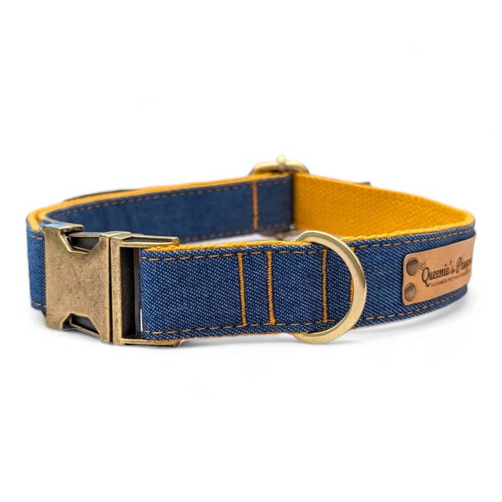 Denim Collar - Midnight Flare for wholesale by Queenie's Pawprints