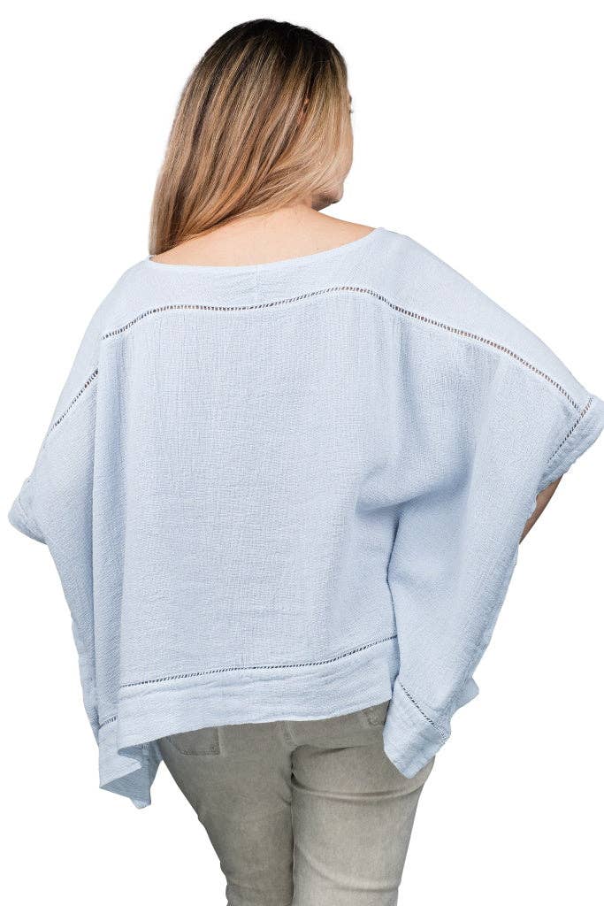 TINA Stephens Italy/Tees By Tina - Vente Chemisier – femme - Haut Ali Lin-Co Line Detail (BQ169)12