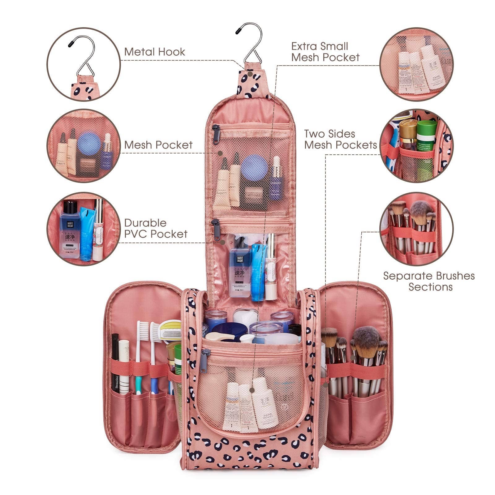 NARWEY INC - Wholesale Toiletry Bag - Women's - Large Hanging Toiletry Bag With Hook Cosmetics Organizer213