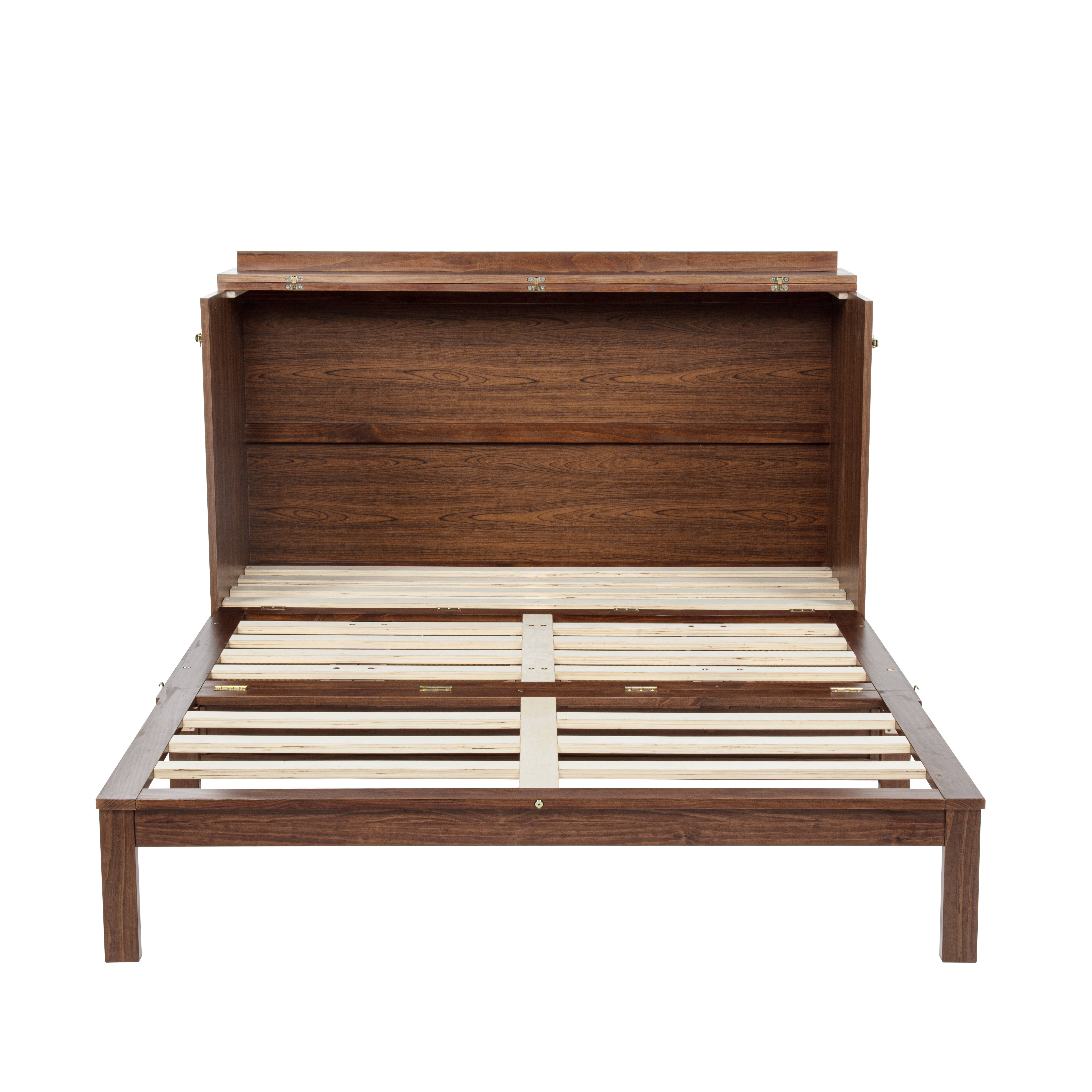 39F Inc. - Wholesale Bed - Queen Size Murphy Bed, Pine Wood Cabinet Bed w Power Station29