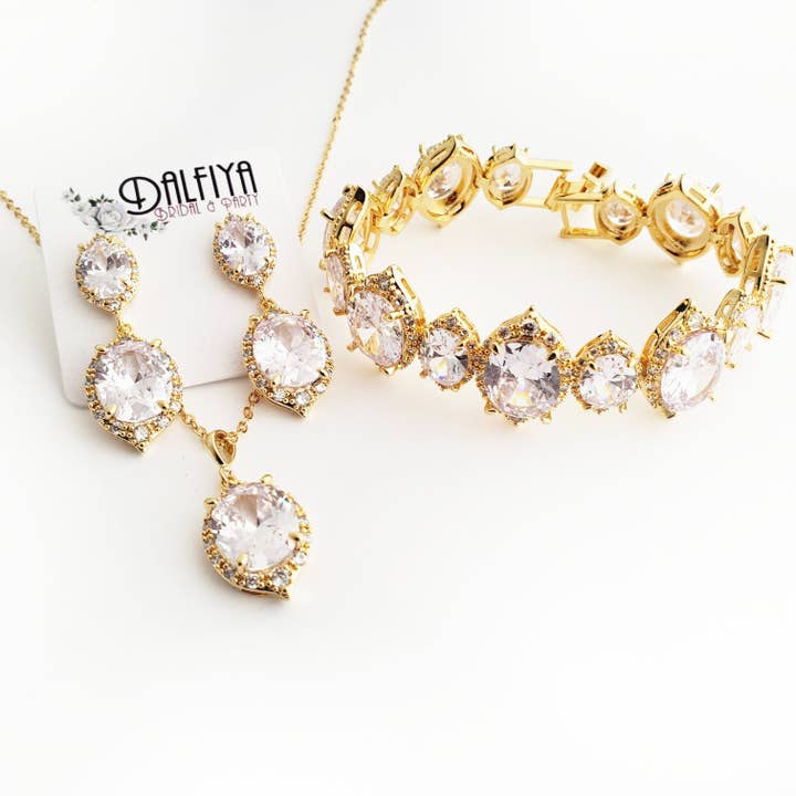 Dalfiya – Großhandel Schmucksets – Grand Parure Brautschmuck-Set für viktorianische Braut oder Abschlussball3