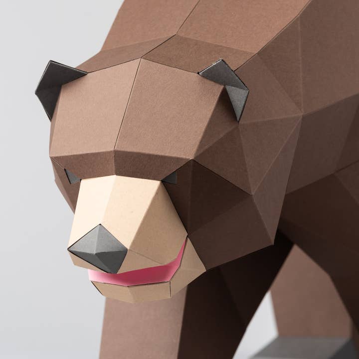 Sofs Designs - Wholesale DIY Craft Kit - DIY Grizzly Brown Bear 3D LUX paper origami model Kit