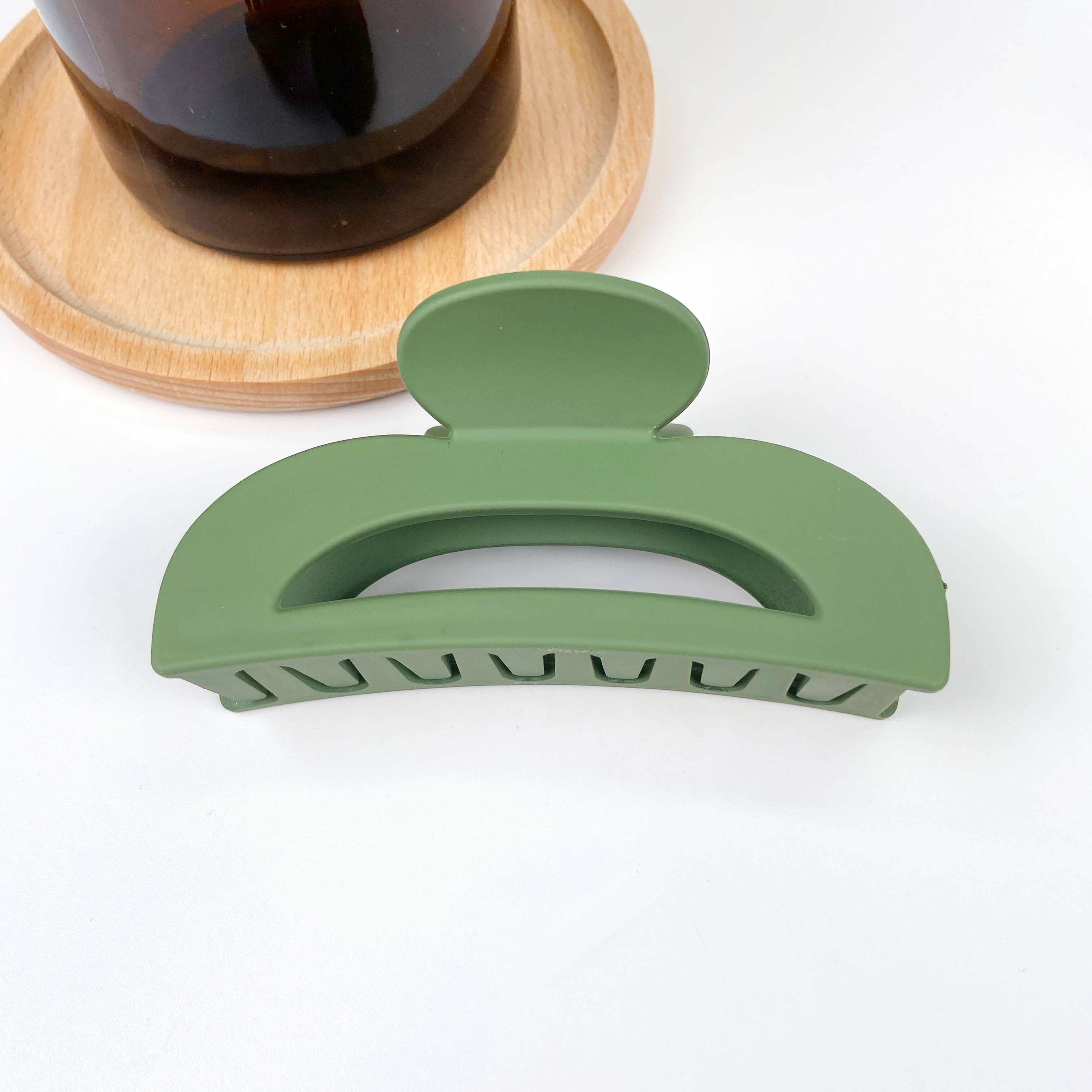 SoapElenGlen - Wholesale Hair Clip - Women's - 3.54" half circle frosted design hair clip10