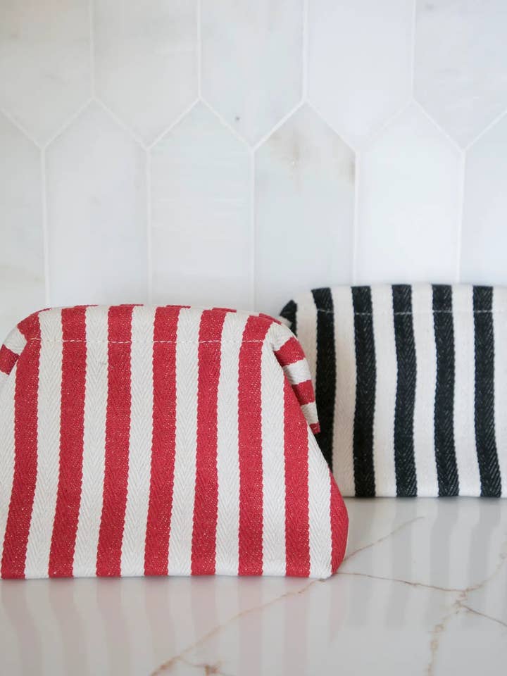 Jolie trousse de maquillage à rayures pour la vente par Fodory