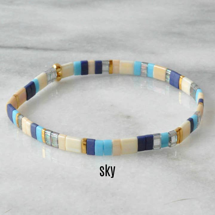 Libby & Smee - Wholesale Beaded Bracelet - Stackable Stretch Tile Bead Bracelets12