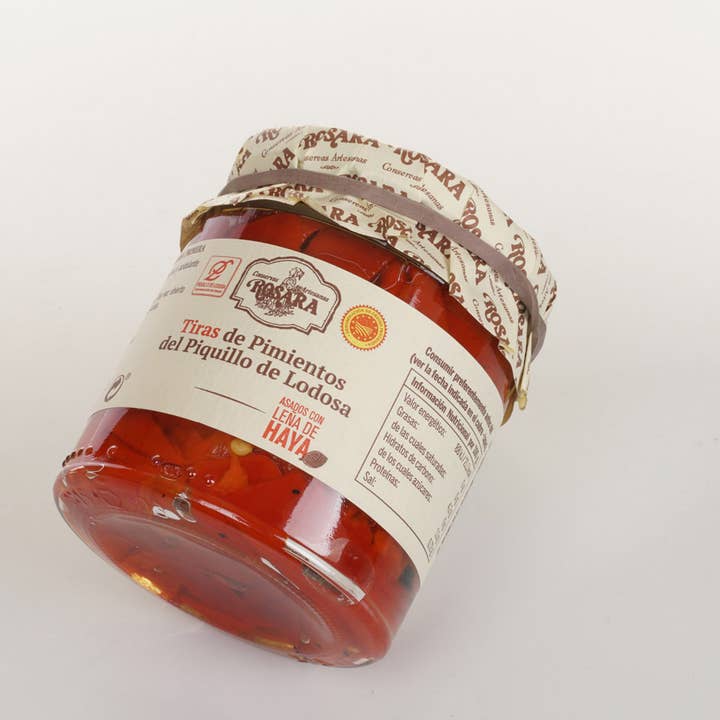 Conservas Rosara - Wholesale Pickled Vegetables - PIQUILLO PEPPER STRIPS FROM LODOSA D.O. JAR 250 ML1