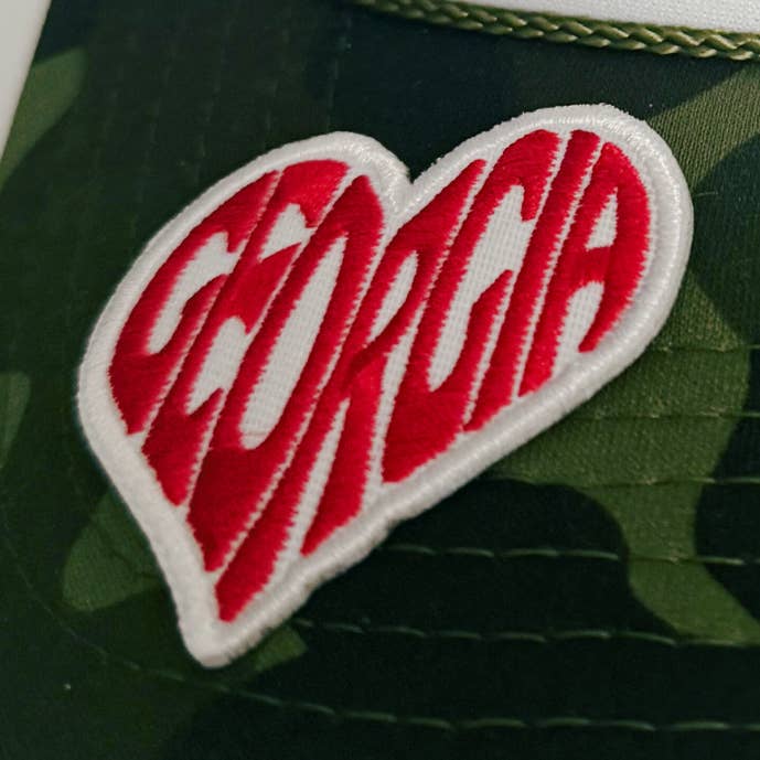 2" Georgia Heart - Embroidered Hat Patch for wholesale by TEELUX