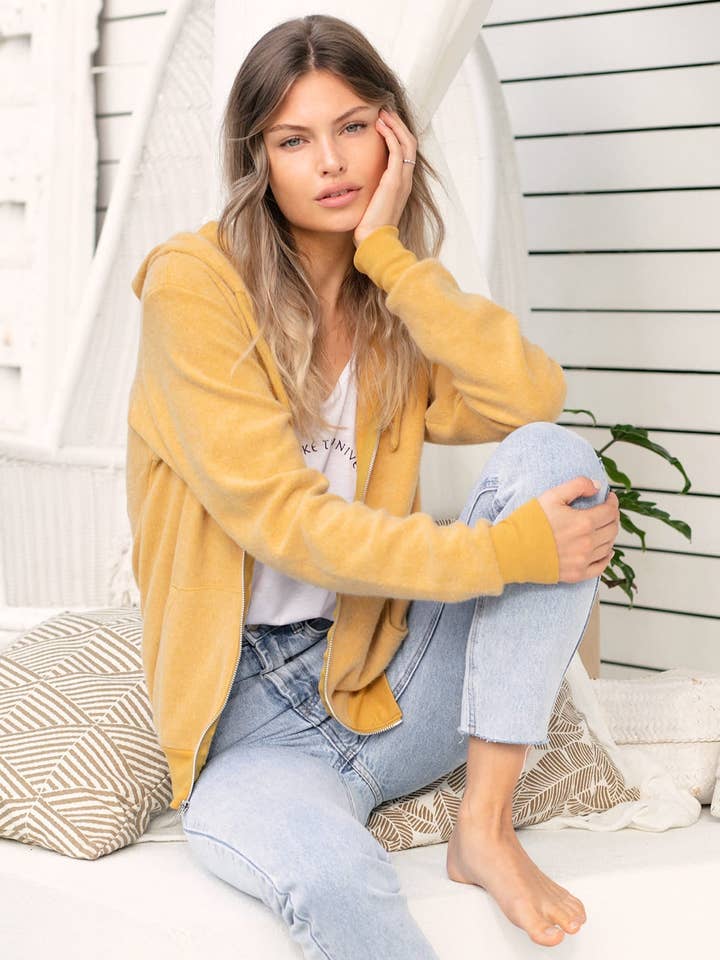 "Little Things" Embroidered Fleece Hoodie for wholesale by Om & Ah London