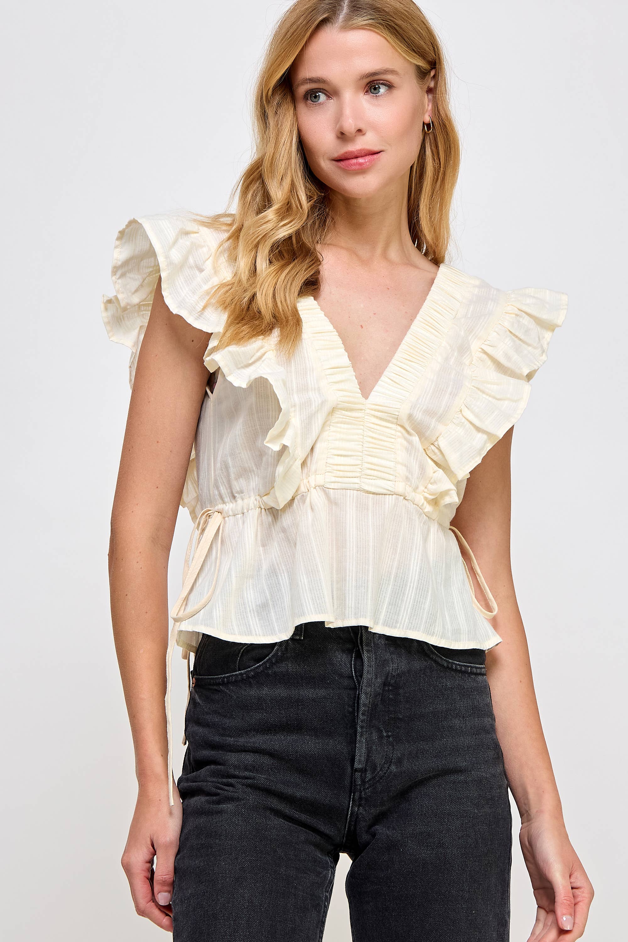 Strut & Bolt – wholesale Blouse – Women’s – Smocked Detail Ruffle Top14