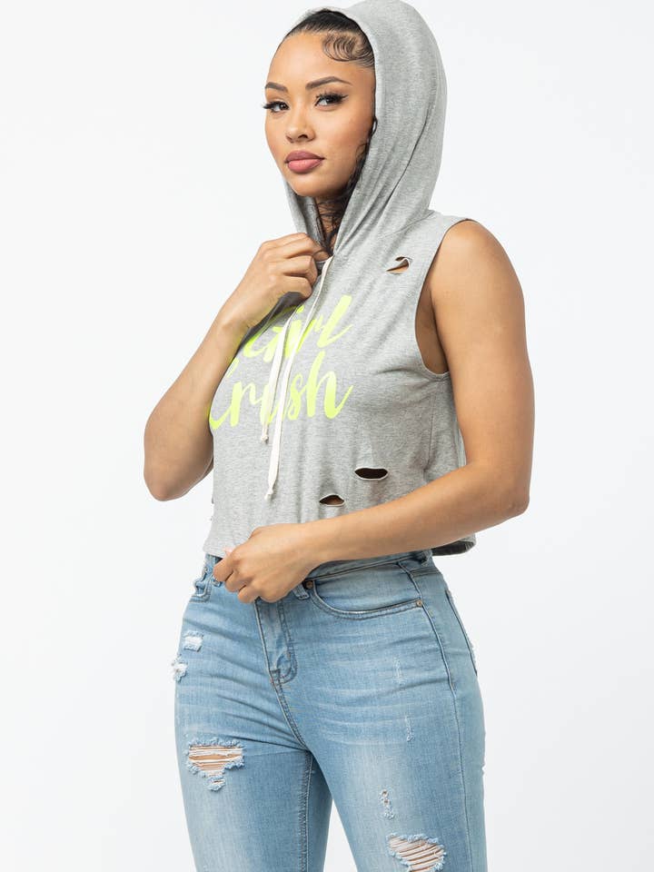 Julia by LoveJ - Wholesale Hoodie - Women's - Front Screen Laser Drawstring Hoodie Top8