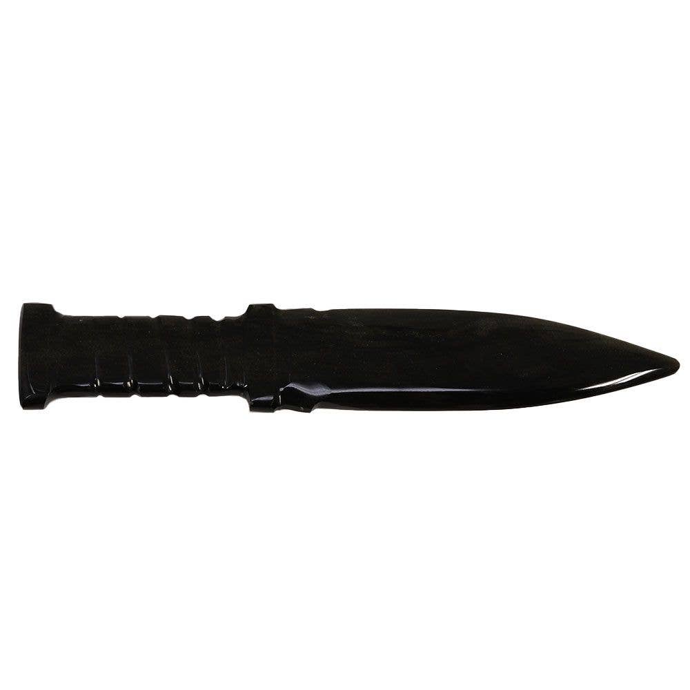 Natures Artifacts Inc - Wholesale Kitchen/Utility Knife - Golden Sheen Obsidian Knife with Spiral Handle 6