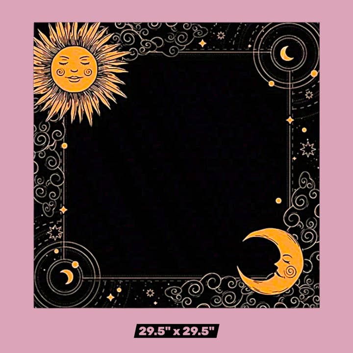 Funky Aura Boutique - Wholesale Tapestry/Textile - Sun and Moon Tapestry/Altar/Tarot Cloth1