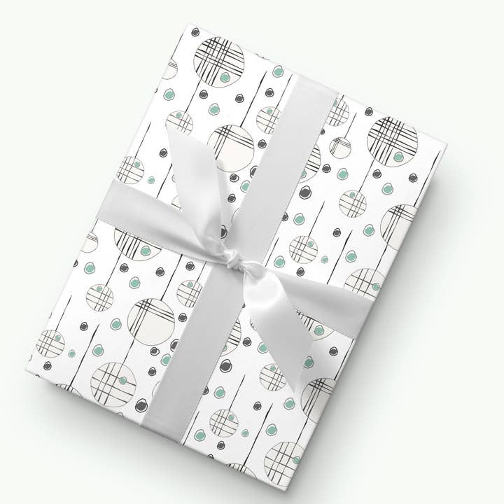 Kartoti Designs - Wholesale Wrapping Paper Roll - Circles and String Wrapping Paper