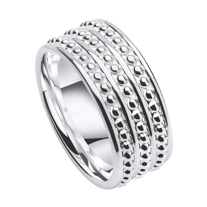Millegrain Wide Band Ring for wholesale by Gecko Jewellery