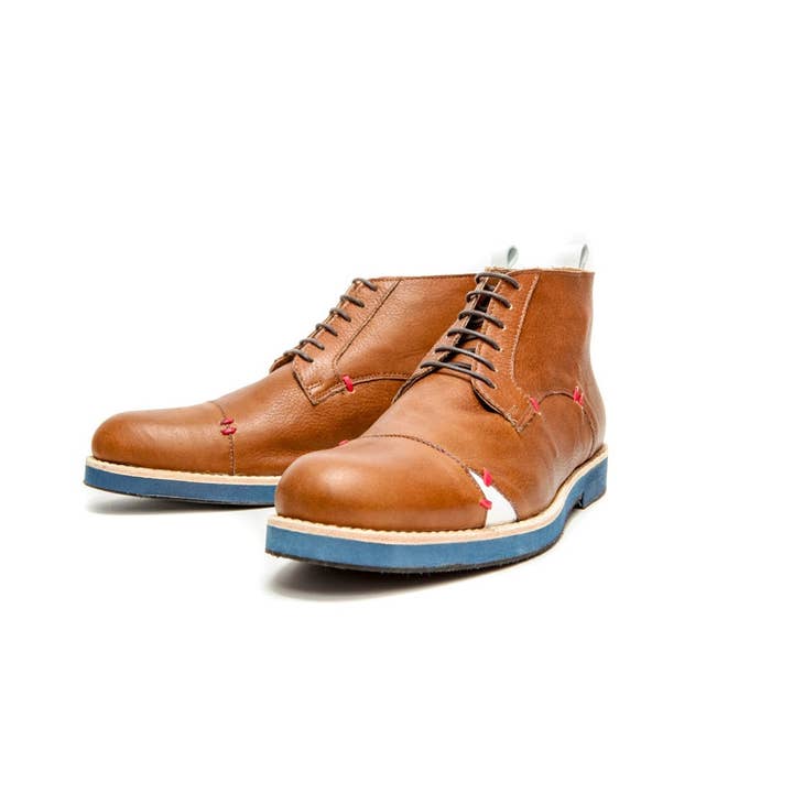 Ankle boots – Derby and Stitch – Brown’n’Blue for wholesale by Milenika shoes