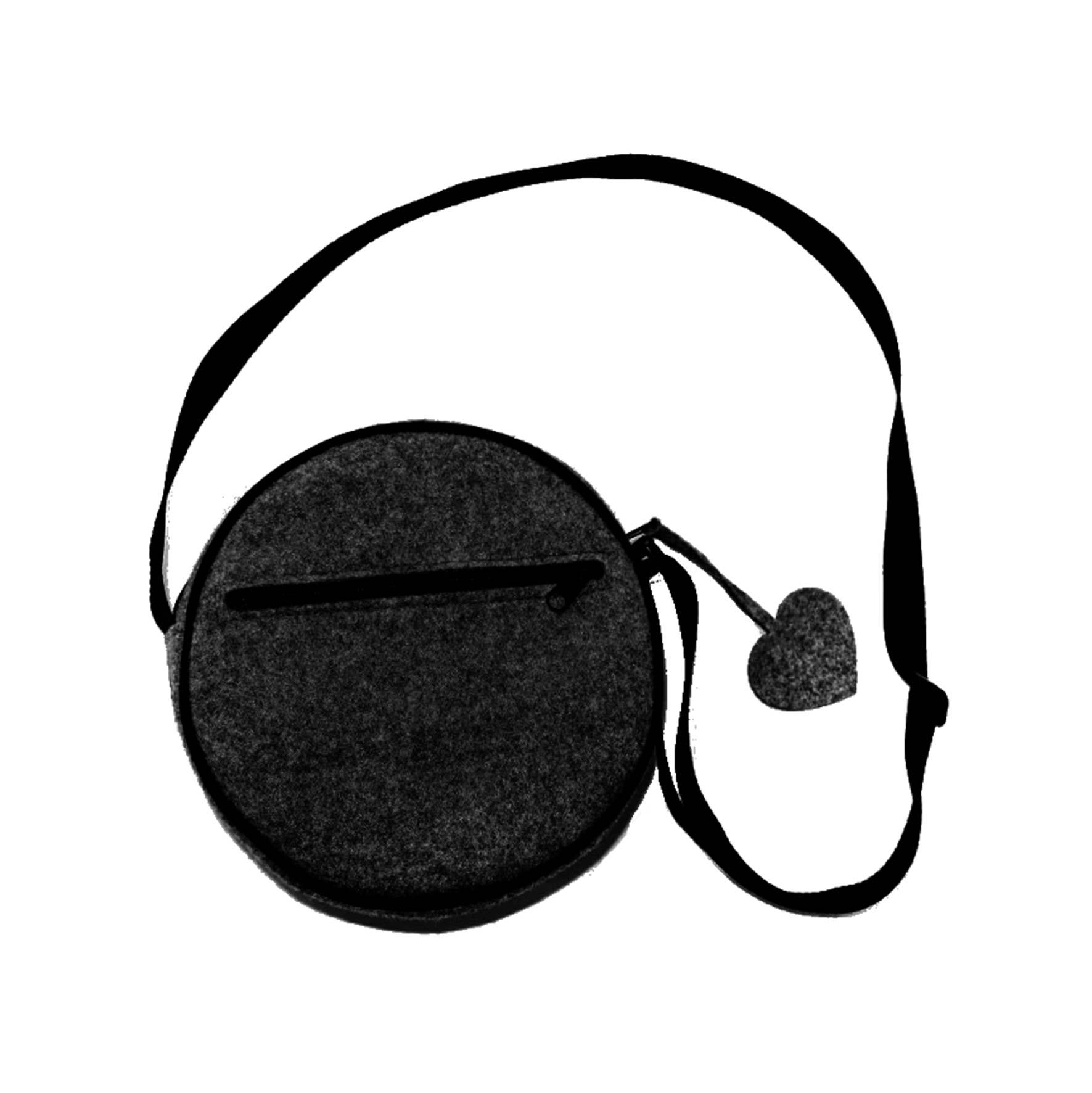 IngrossoBertoni by INCI Srl – Engroshandel Crossbodytaske - Dame – Valencia Bertoni antracit Twist Filt Tamburin taske1