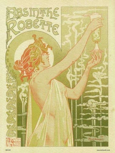 Art nouveau by Privat Livemont - Absinthe Robette Poster Art Print 30x40cm for wholesale by On The Wall Art Ltd