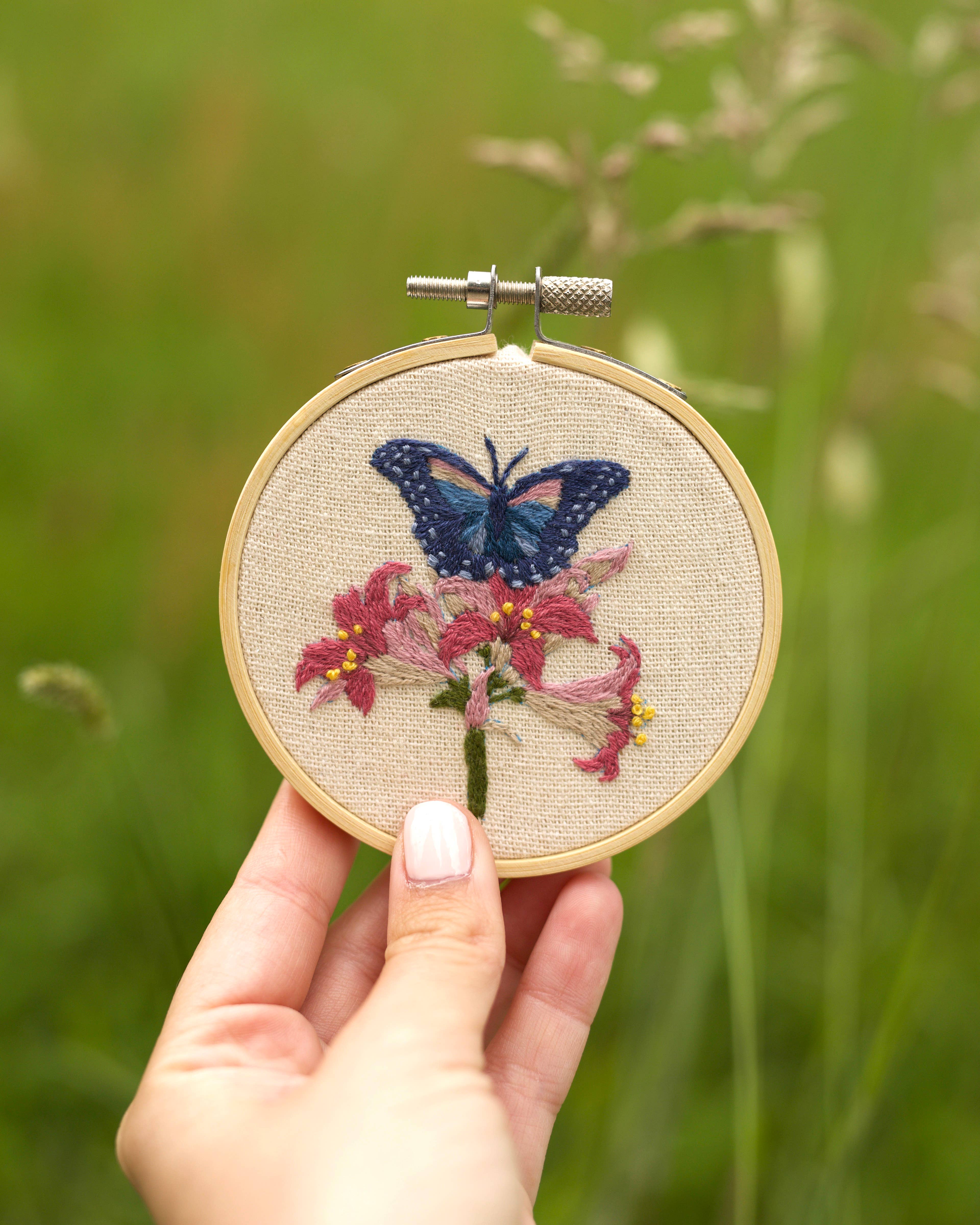 West Design Products - Wholesale Embroidery/Cross Stitch Supplies - RHS Embroidery Hoop Decoration Kit, 4 Pack Butterfly & Flora8