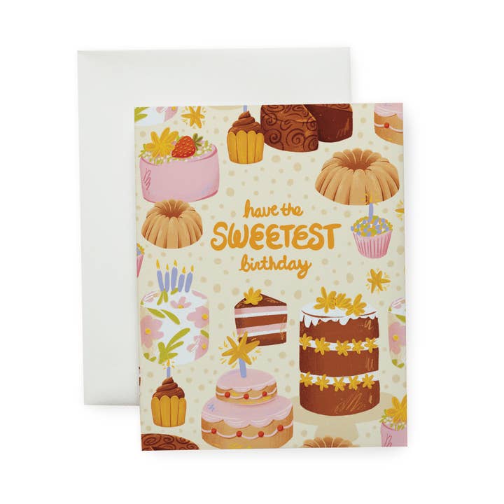 Sweet Birthday - Illustrated Birthday Card for wholesale by Wallflower Studio Co.
