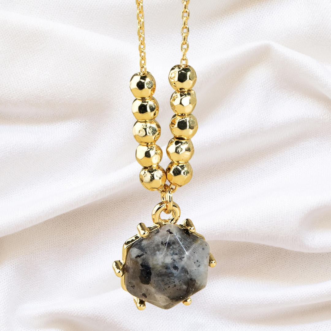 Velarosa Studio LLC - Wholesale Pendant/Charm Necklace - Hexagon Natural Stone Pendant Necklace2