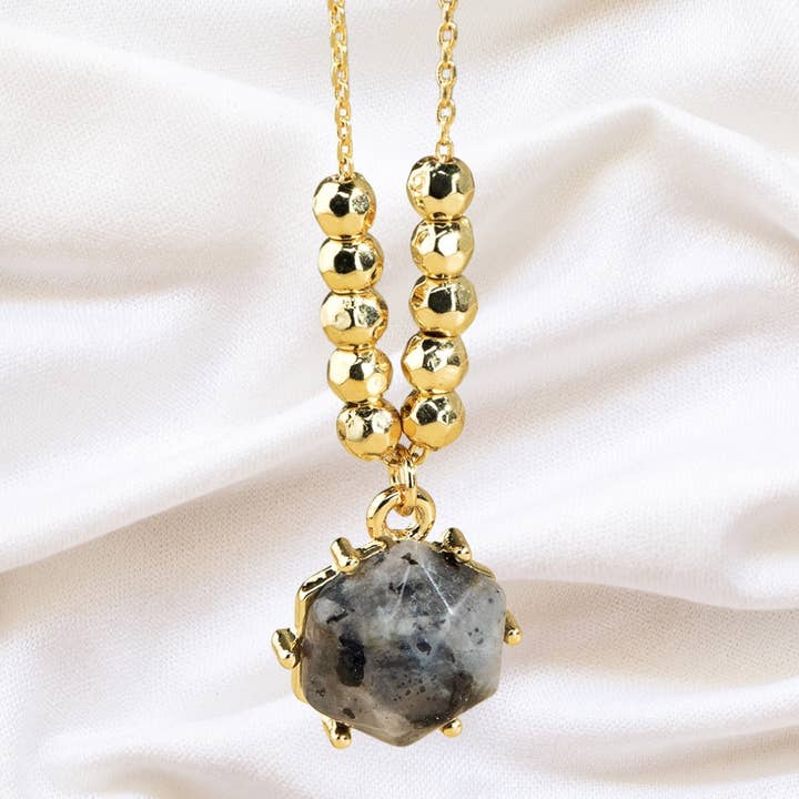 Velarosa Studio LLC - Wholesale Pendant/Charm Necklace - Hexagon Natural Stone Pendant Necklace2