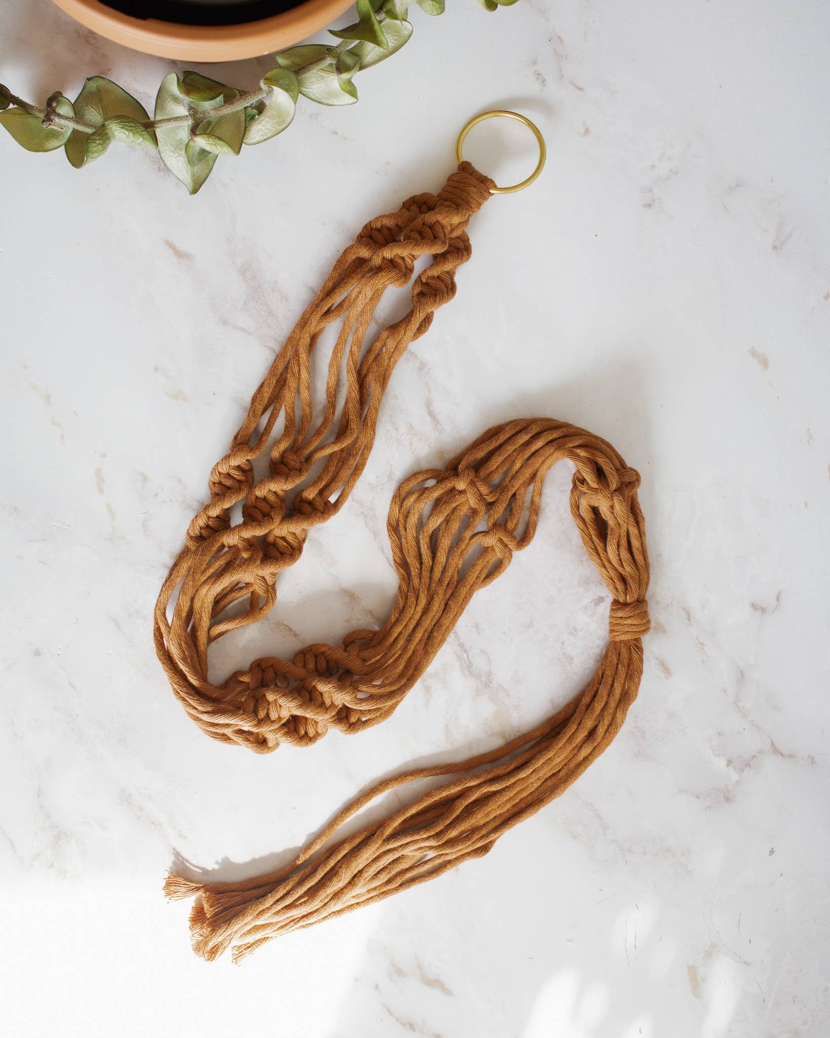 Modern Bo Studio – Vasos suspensos por atacado – Suporte para Planta em Macramê Simples com Torção12