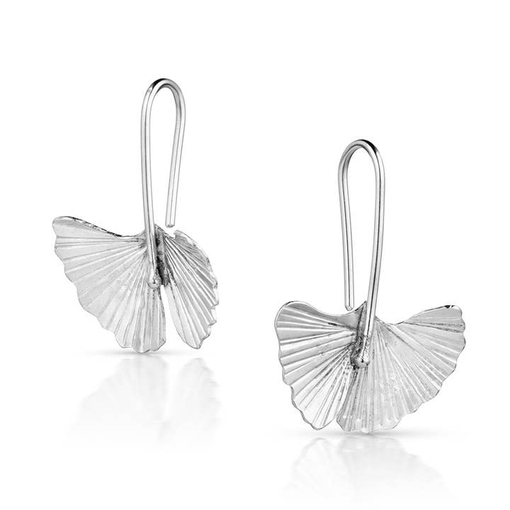 Silver Garden Designs - Wholesale Dangle Earrings - Sterling Silver Ginkgo Dangle Earrings