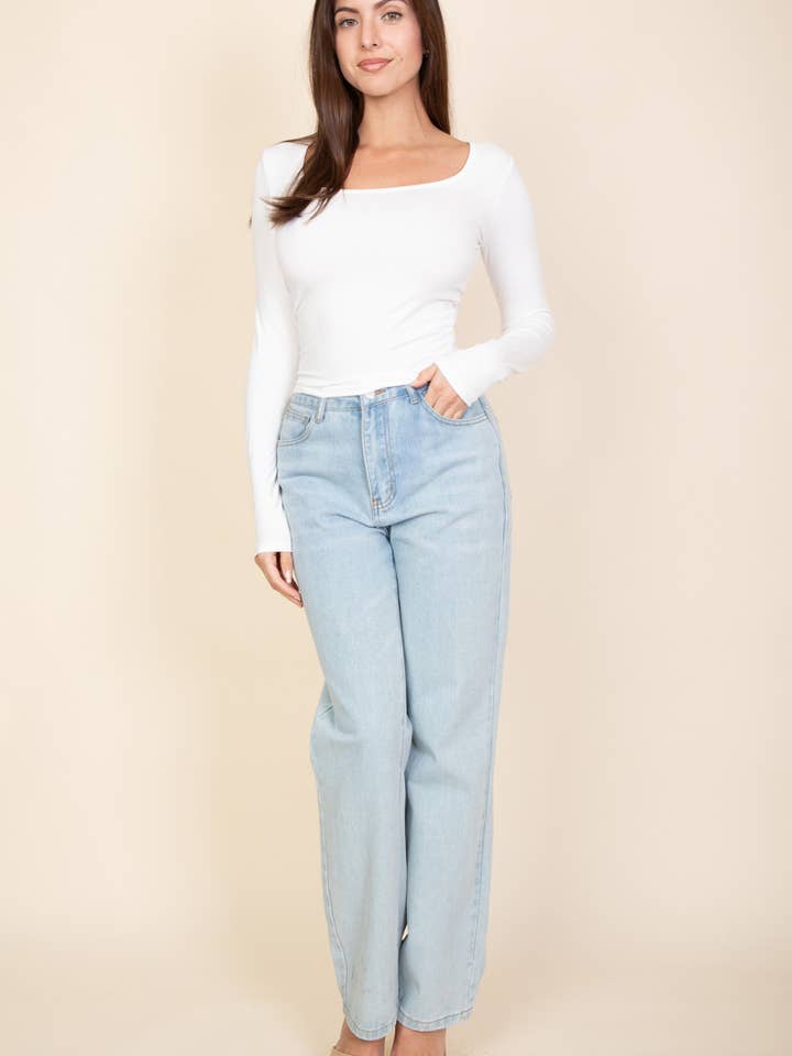 CAPELLA APPAREL - Wholesale Knit Top - Women's - Square Neck Long Sleeve Top24