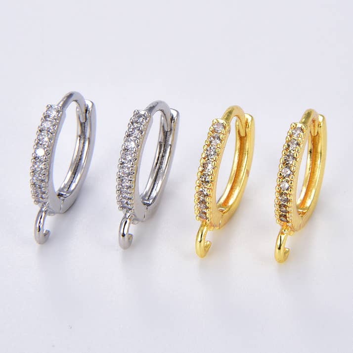 1 pair Huggie w/ Open Link Lever Back Hoop Earring, ER272 for wholesale by Beads Creation