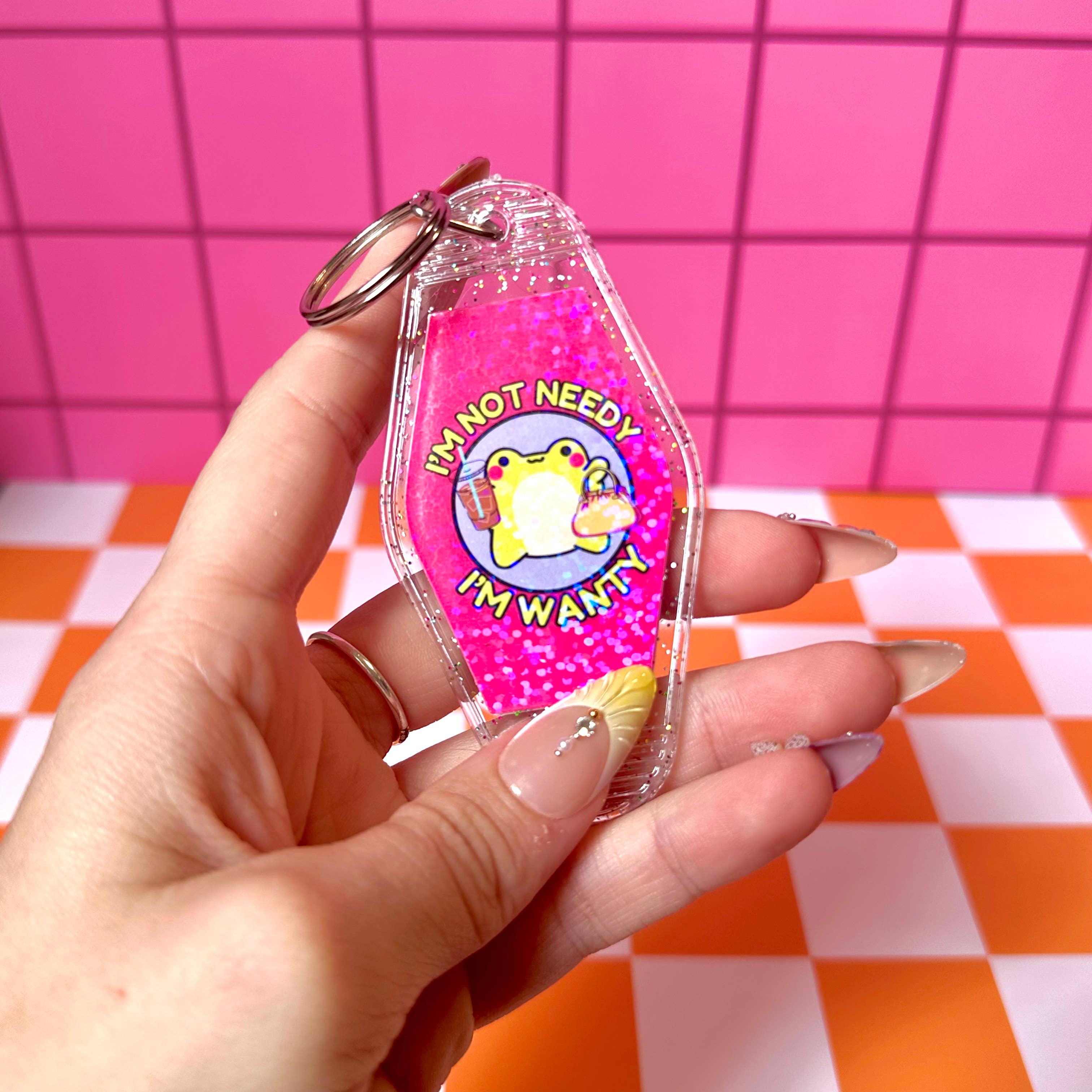 Stickers+ X Ashley Bexar - Wholesale Keychain - Women's - Funny Spoiled Frog Self Care Treat Spoiled Motel Keychain