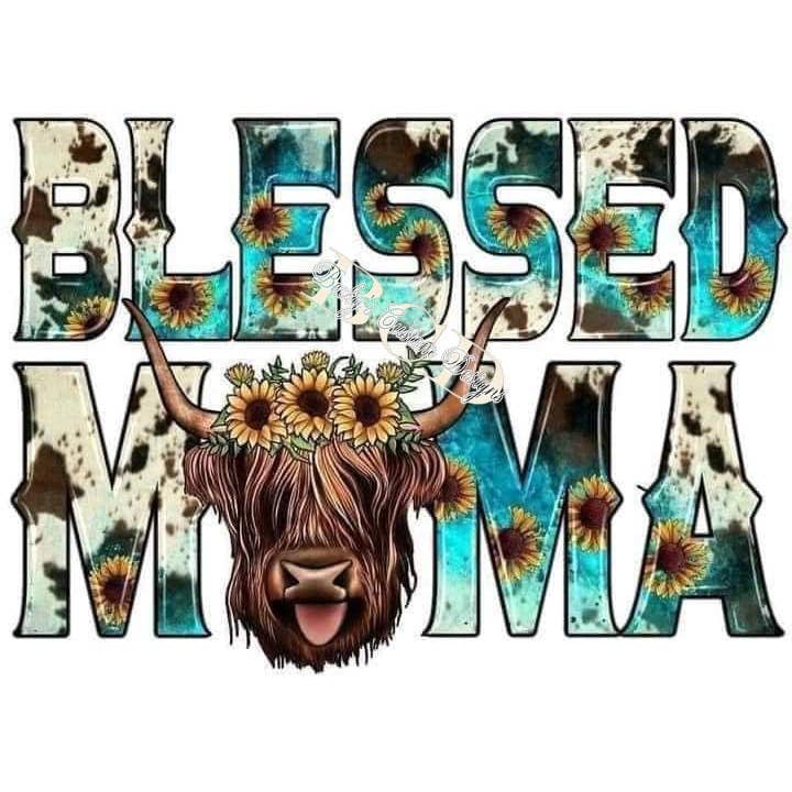 Välsignade mamma Highand Cow Värmeöverföringar för wholesale av BCD