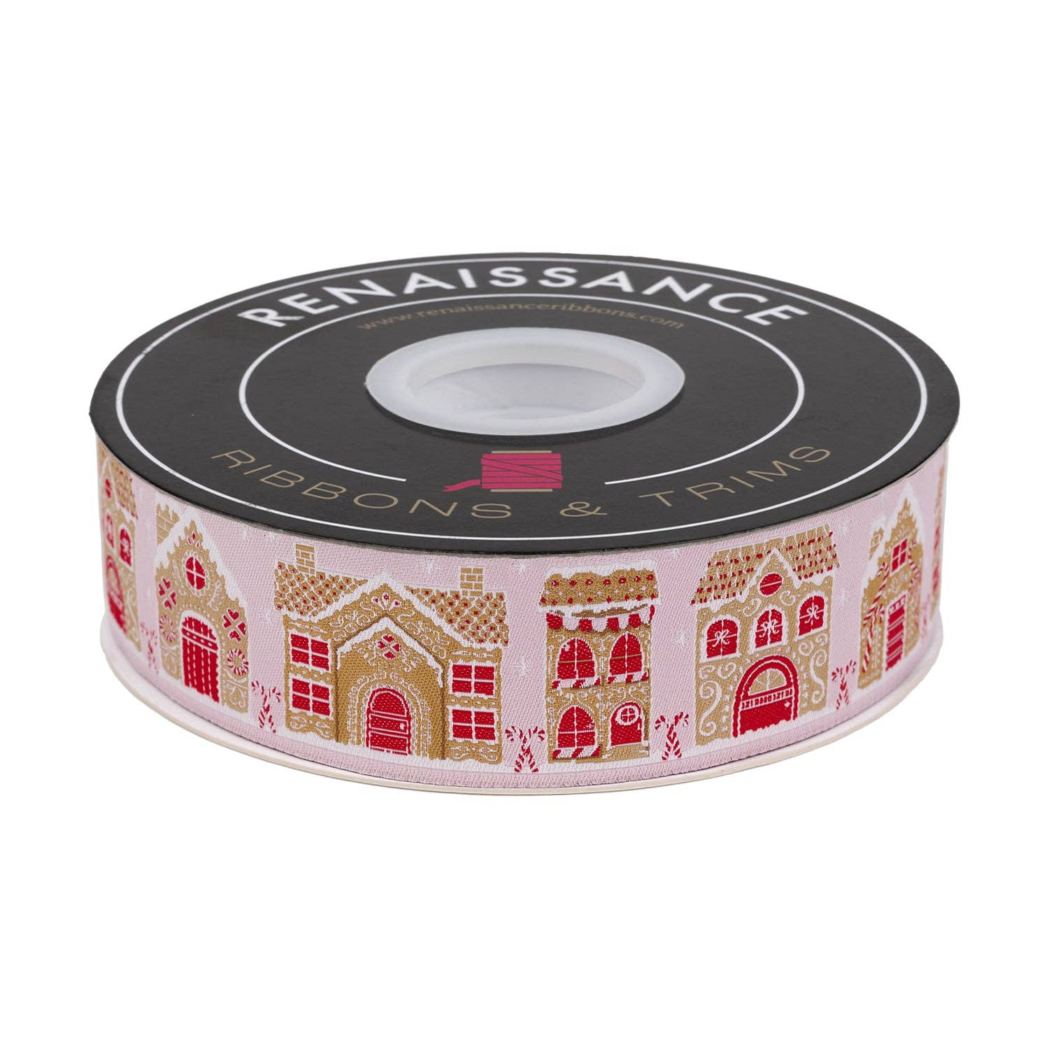 Renaissance Ribbons - Wholesale Ribbon - Gift Wrapping - Candy Cane Lane - 1-1/2" width - Gingerbread Christmas - 15 Yard Spool0