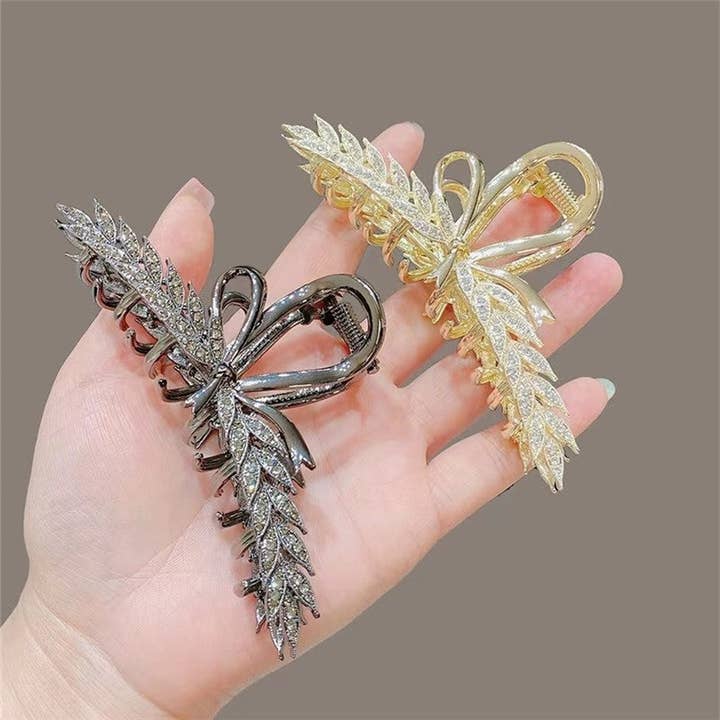 Plush Looks - Wholesale Hair Clip - Women's - Wheat Ear Shape Alloy Solid Color Claw Clip2