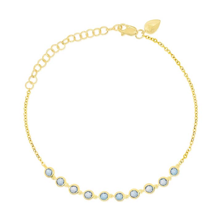 14kt Yellow Gold Blue Topaz Bracelet for wholesale by Meira T