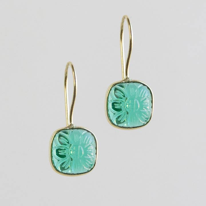 Lalita Blue Daisy Dangle Earrings for wholesale by Ten Thousand Villages