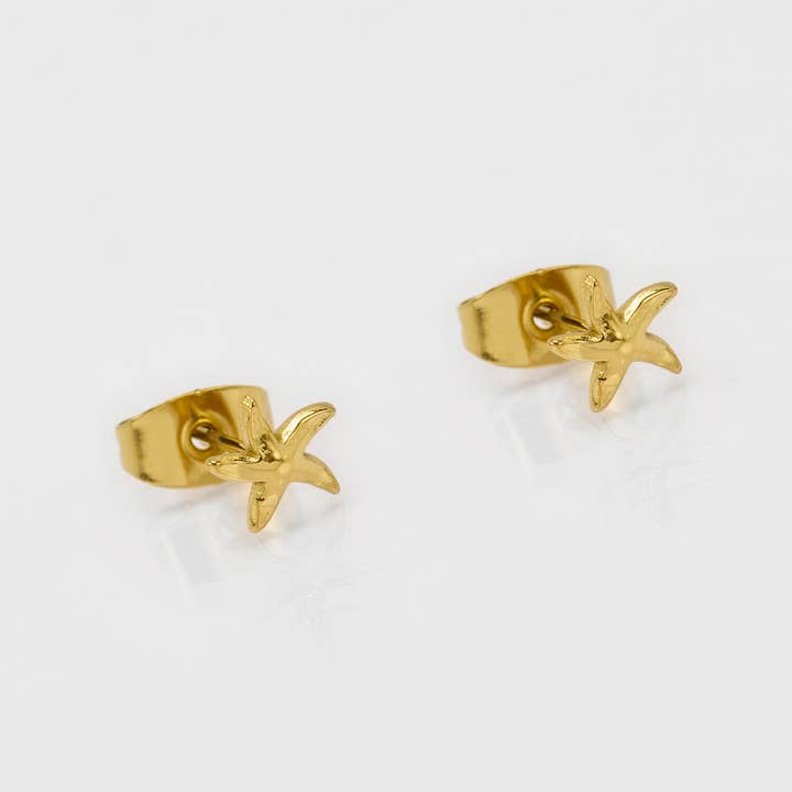 Stainless steel star pattern mini stud earrings for wholesale by By Sookay