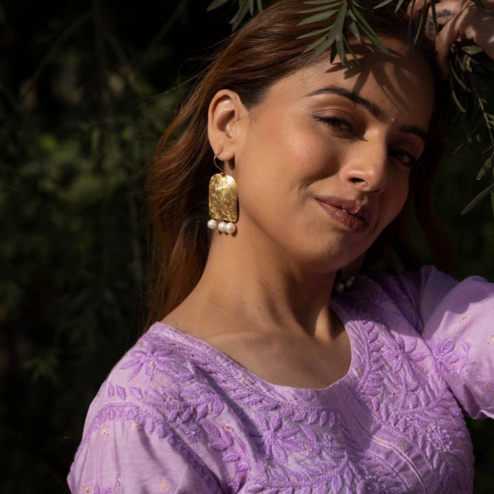 DIORA - Wholesale Dangle Earrings - Floral Pearl Drops Indian Mughal Earrings Festive Jewelry1