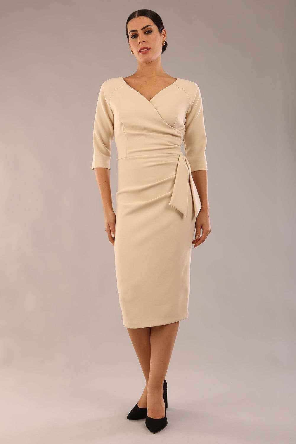 Diva – wholesale Dress – Women's – Bronwen 3/4 sleeved Tie Pencil Dress13