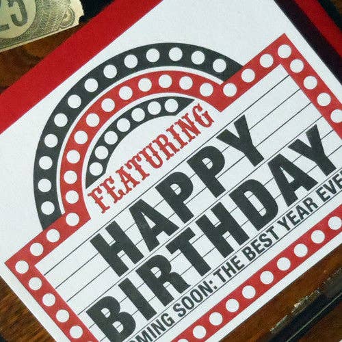 a. favorite design - Vente Cartes d'anniversaire - Carte Letterpress Marquee Birthday Marquee2