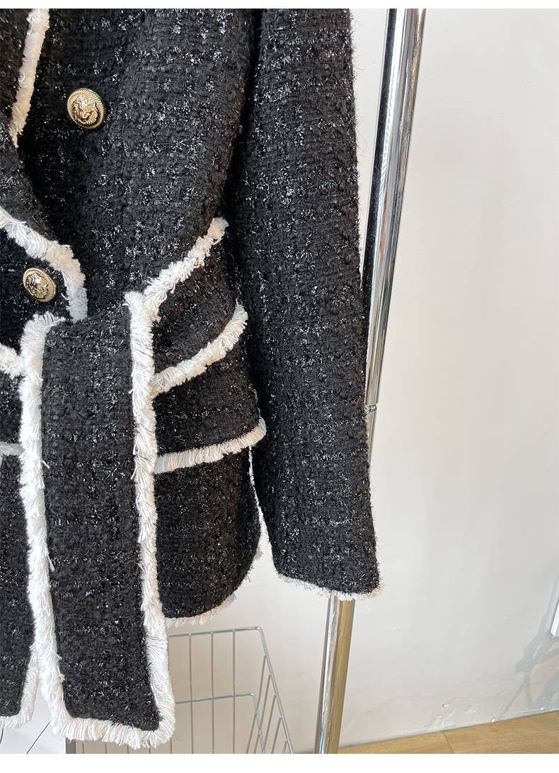 Productseeker - Wholesale Suit Set - Women's - SET018 Tweed Blazer And Short Set Fomal Blazer Set Two Piece6