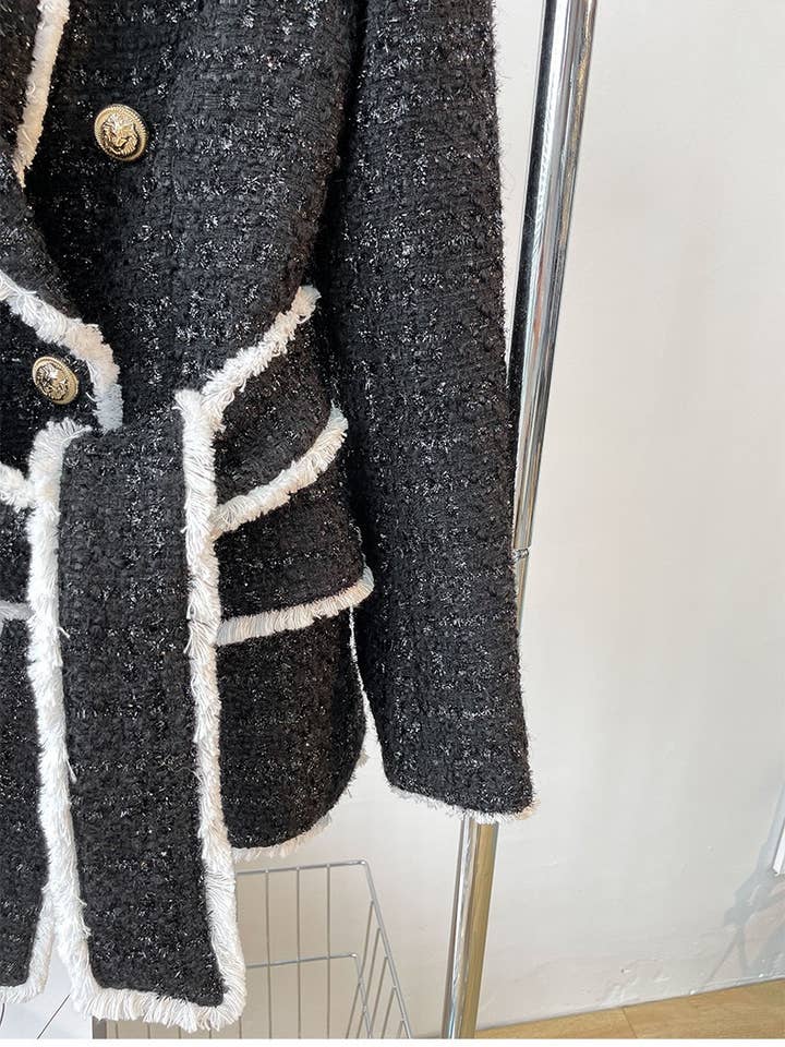 Productseeker - Wholesale Suit set – Women′s - SET018 Tweed Blazer And Short Set Fomal Blazer Set Two Piece6