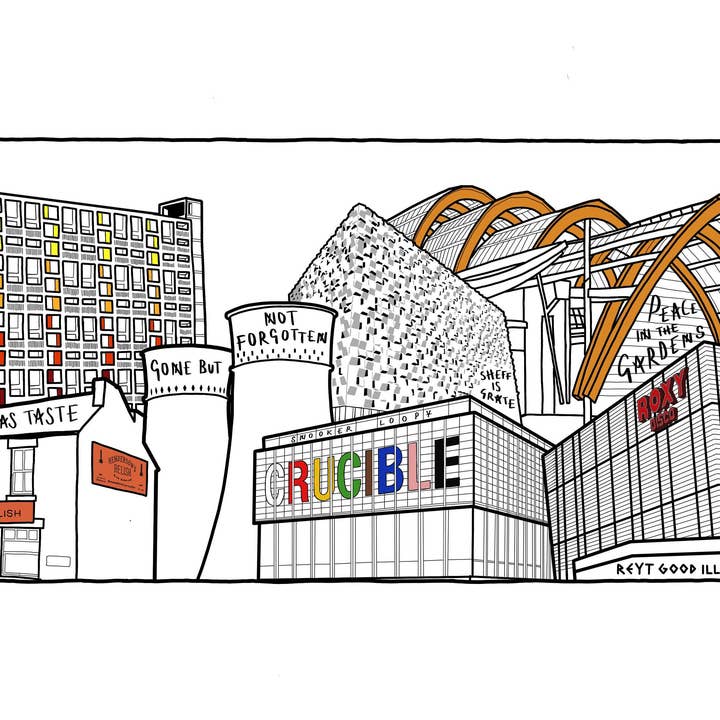 Sheffield Skyline - caneca por atacado de Reyt Good Illustration