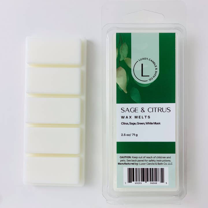 Sage & Citrus Wax Melt for wholesale by Luxor Candle & Bath Co.